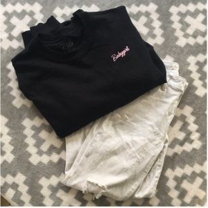 Soft black “Babygirl” embroidered pullover
